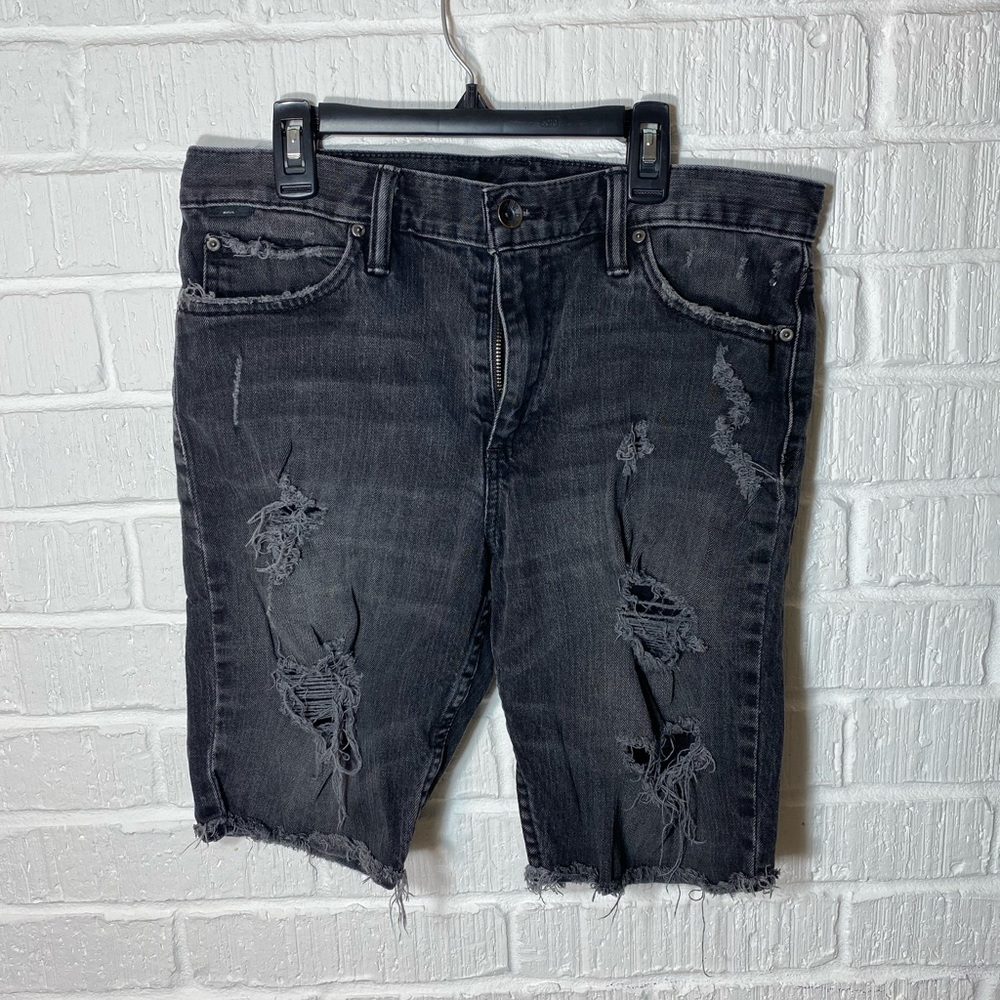 BDG Black Distressed Shorts